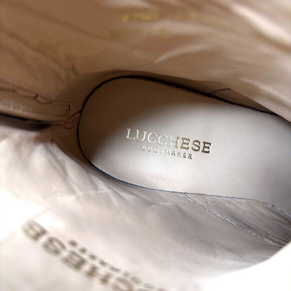 Lucchese Bootmaker Eagle Embroidered Tan Leather Ankle Boots Women’s 9.5 NWT - Picture 9 of 14